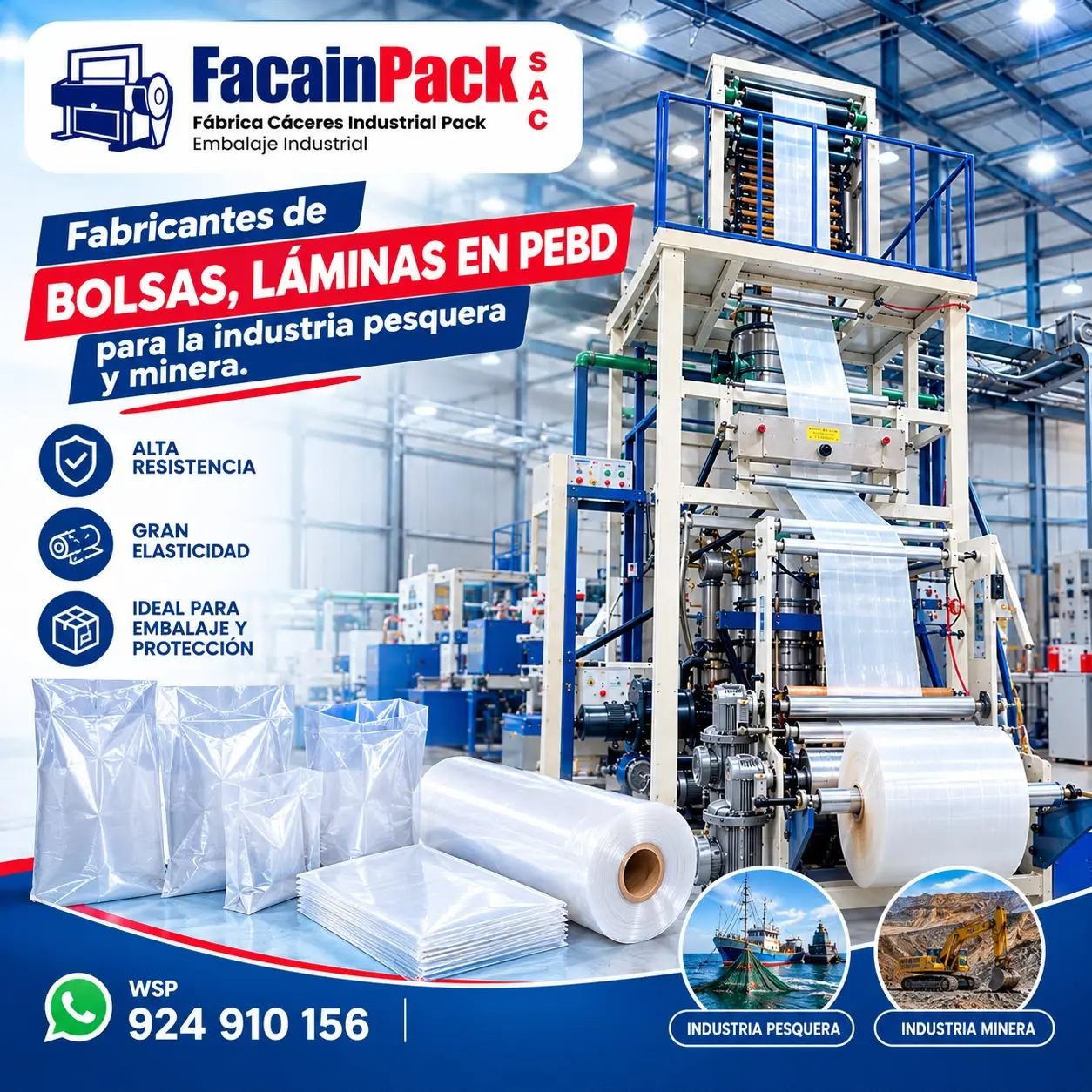 Fabricación de láminas de polietileno en planta